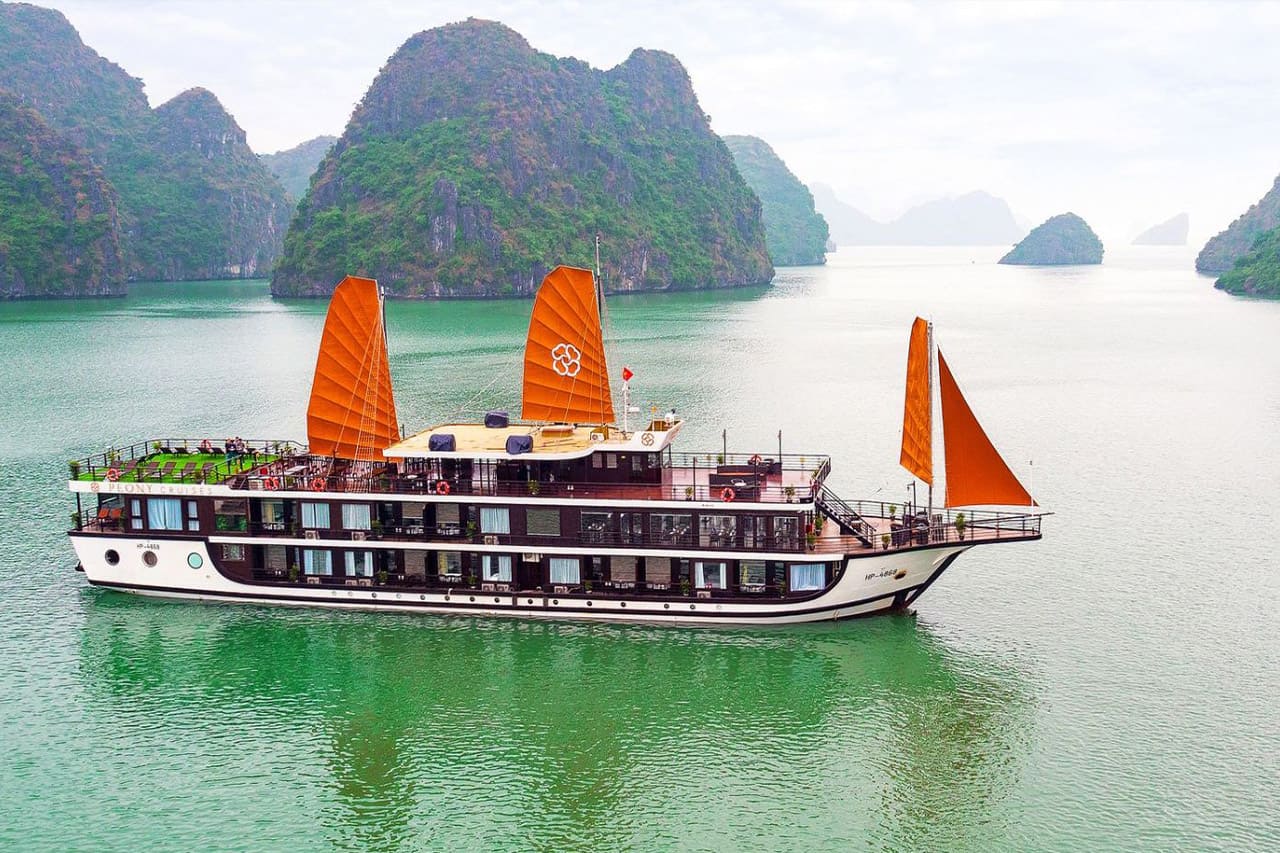 Voucher du thuyền Peony Hạ Long 5 sao sang chảnh 2 ngày 1 đêm