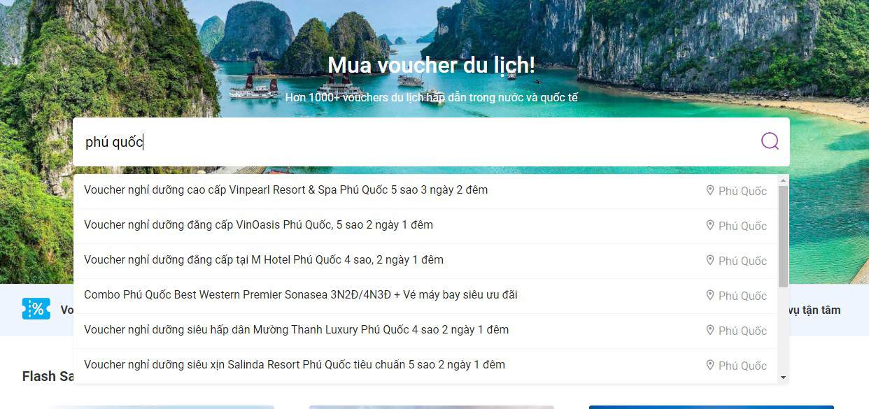 Bước 1 - tìm kiếm voucher trên vidi.vn