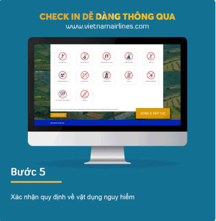 Chec in online Vietnam Airlines trên máy tính -xác nhận