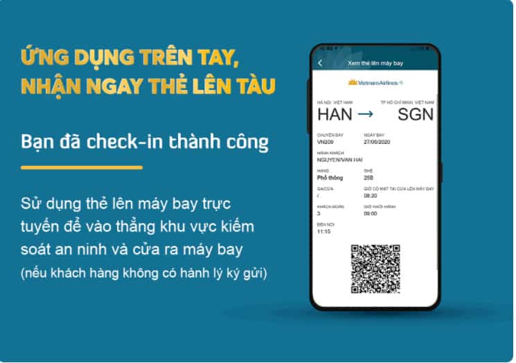 Check in Vietnam Airlines - gia diện hoàn thành
