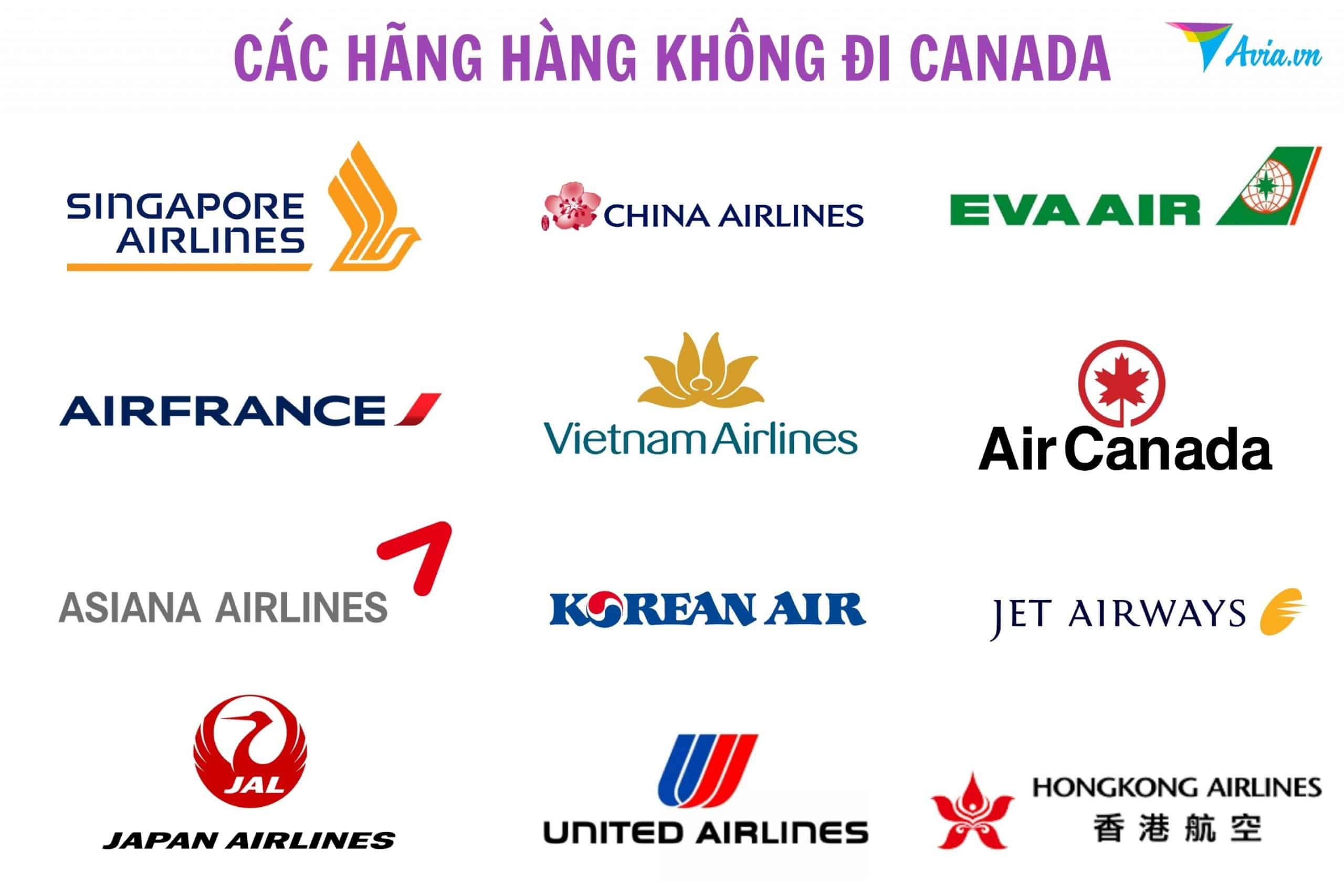 Các hãng hàng không bay đi Canada