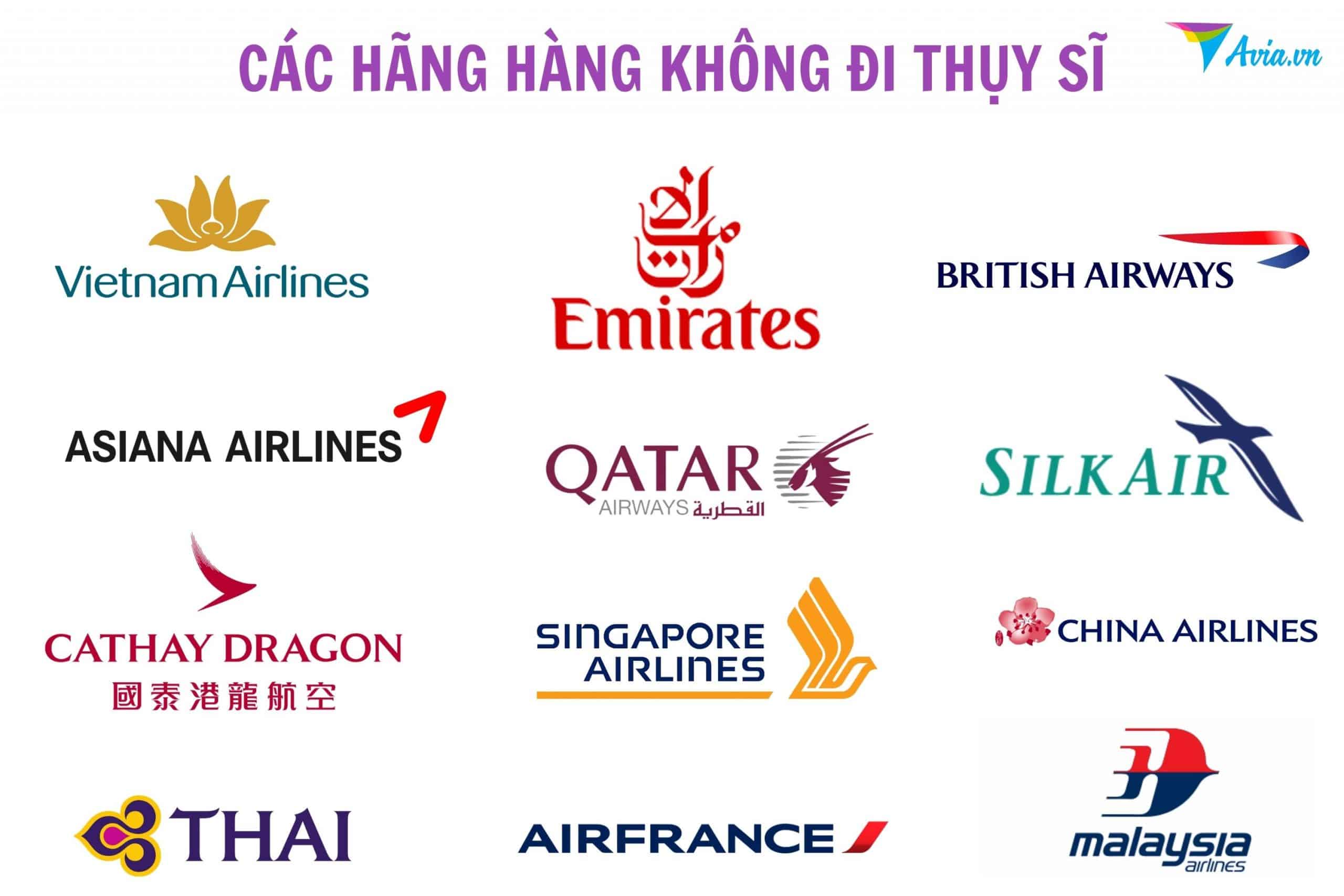 Các hãng hàng không đi Thuỵ Sĩ