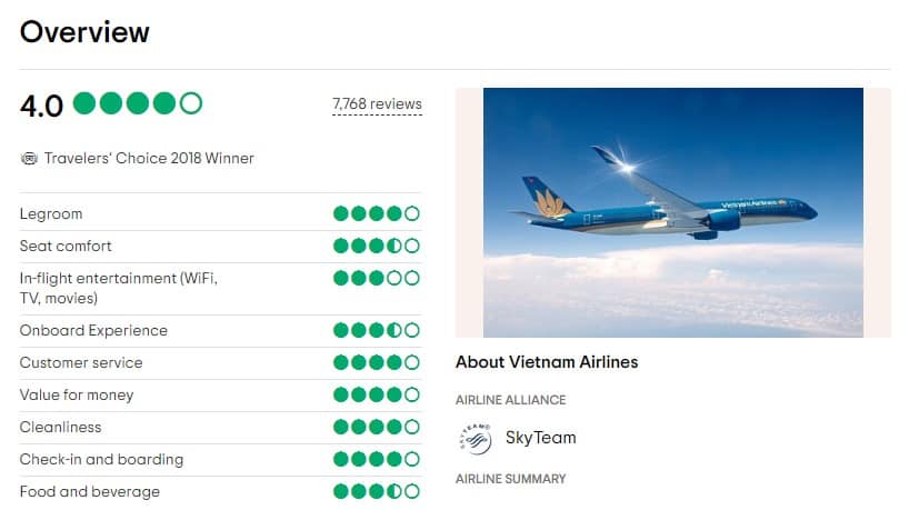 Review trải nghiệm chuyến bay của Vietnam Airlines - đánh giá trên Tripadvisor