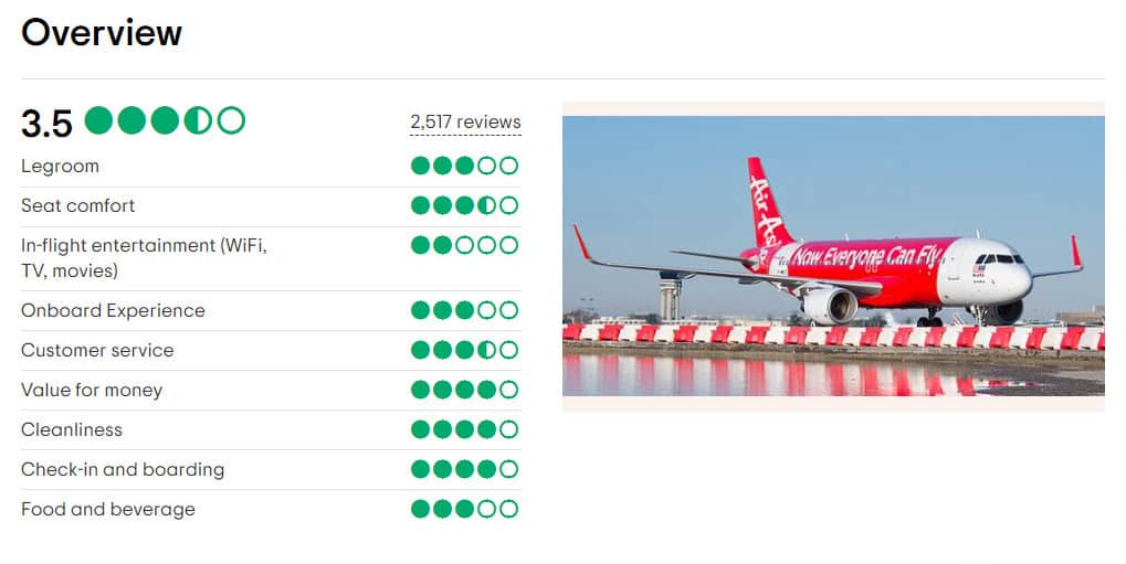 Review hãng bay AirAsia trên Tripadvisor - vé máy bay đi Malaysia