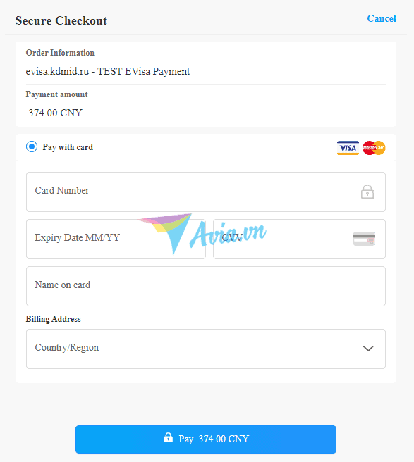 Điền đơn xin eVisa Nga avia26