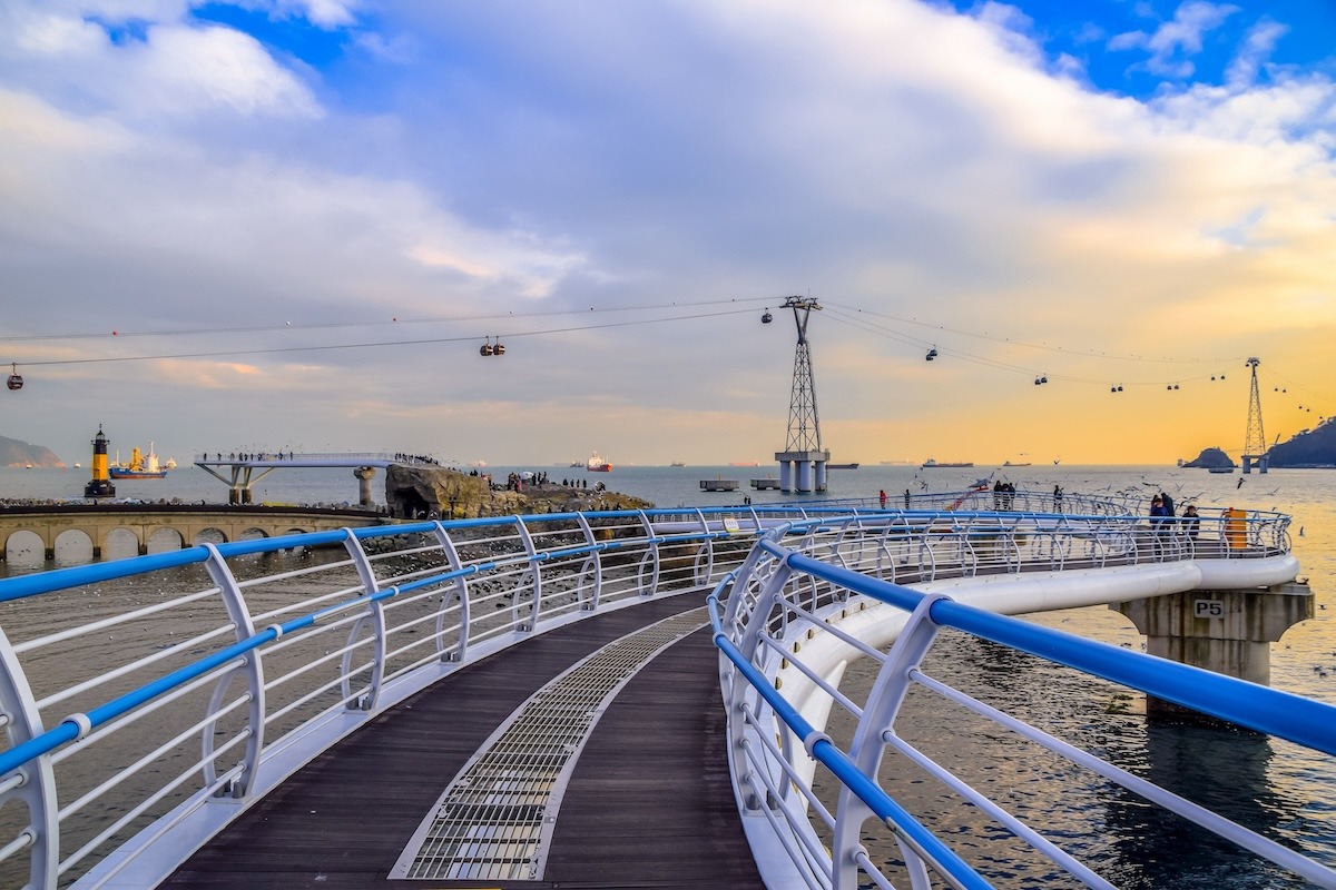 Busan Songdo Skywalk, The longest skywalk at songdo beach in Busan City,South Korea