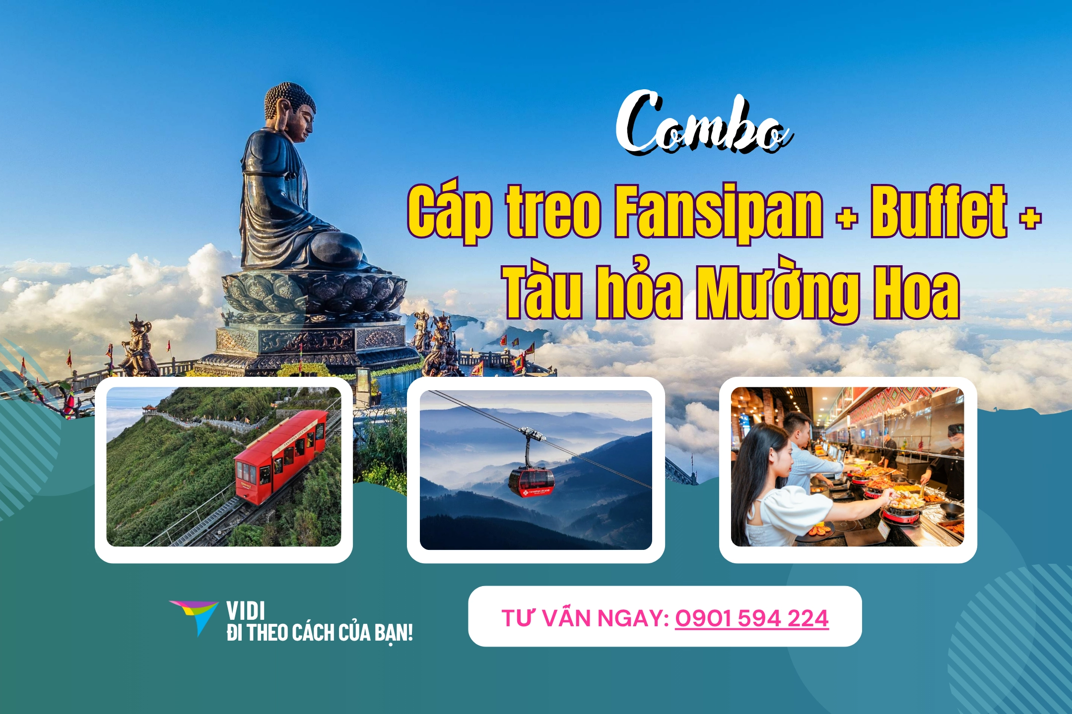 thumbnail Combo Cáp treo Fansipan + Buffet trưa + Tàu hoả Mường Hoa