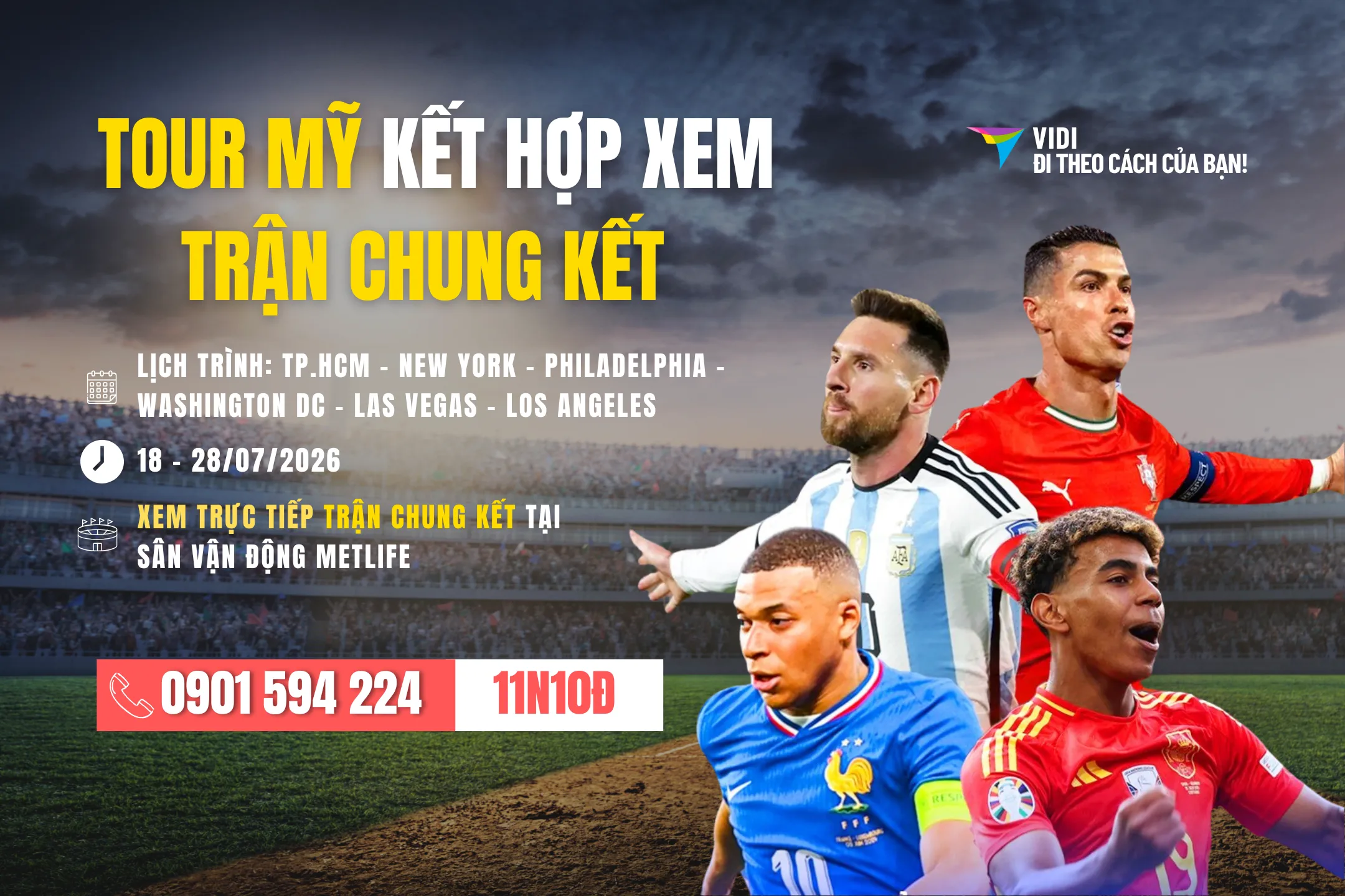 Du lịch Mỹ kết hợp xem World Cup 2026