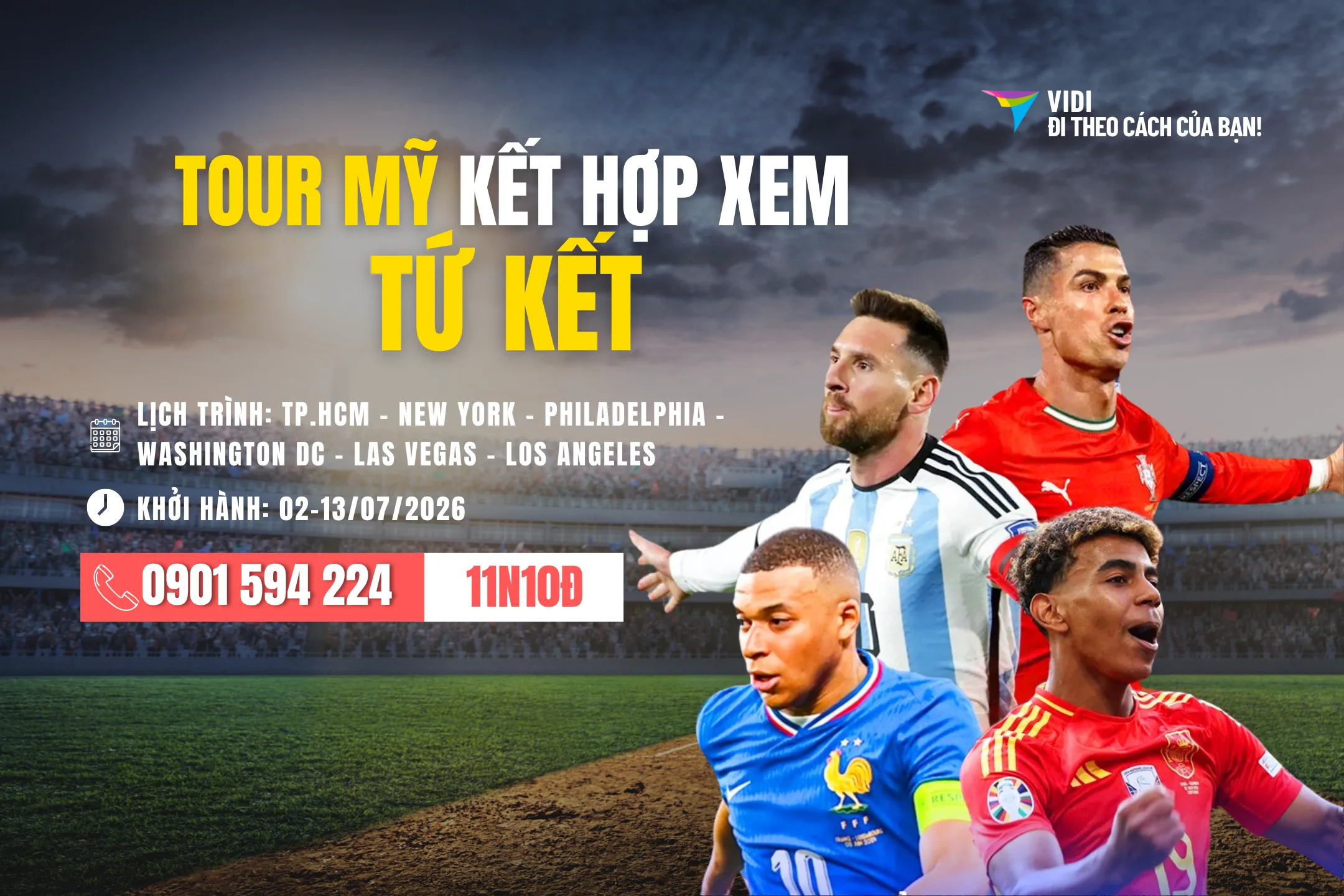 Du lịch Mỹ kết hợp xem World Cup 2026