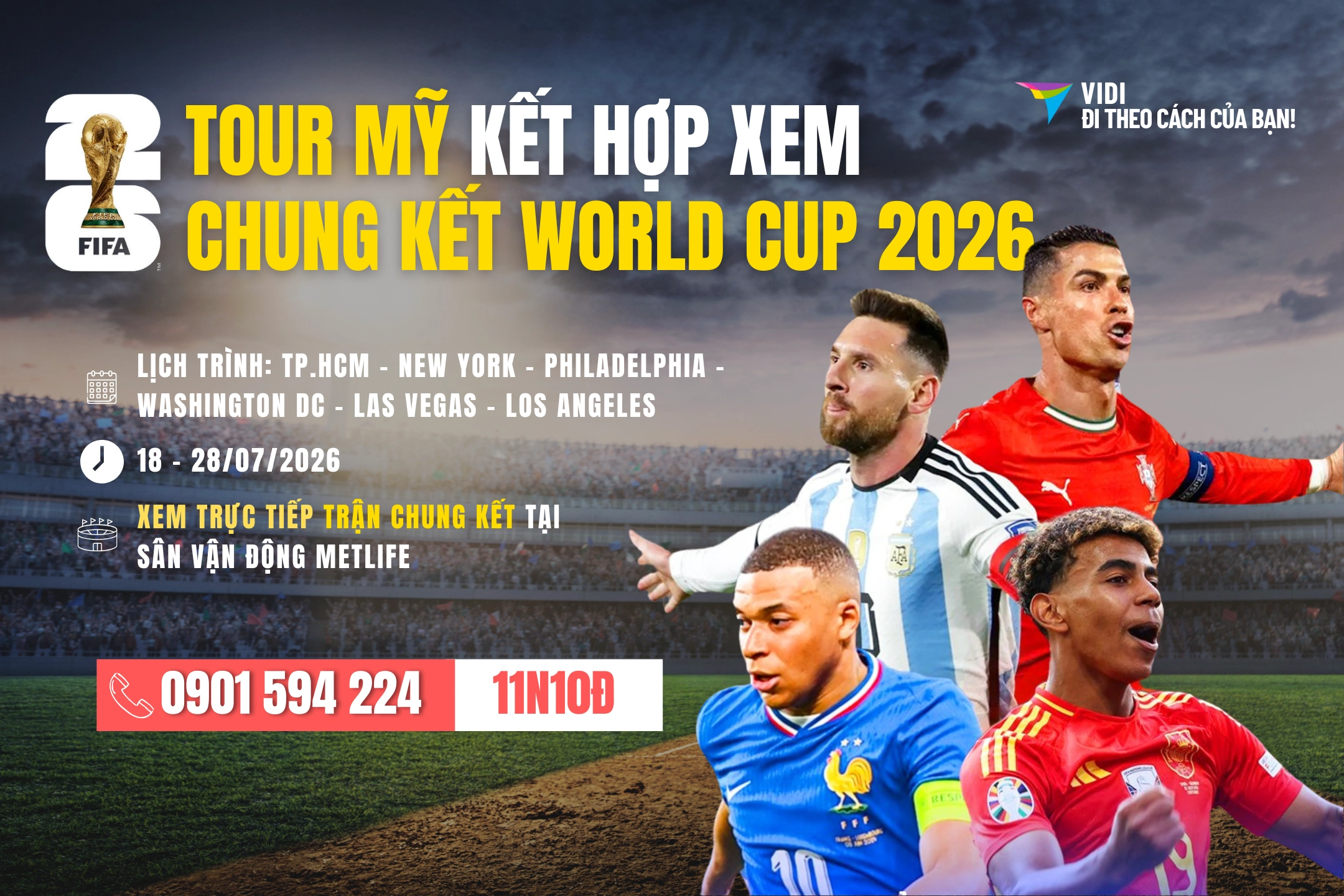 Du lịch Mỹ kết hợp xem World Cup 2026