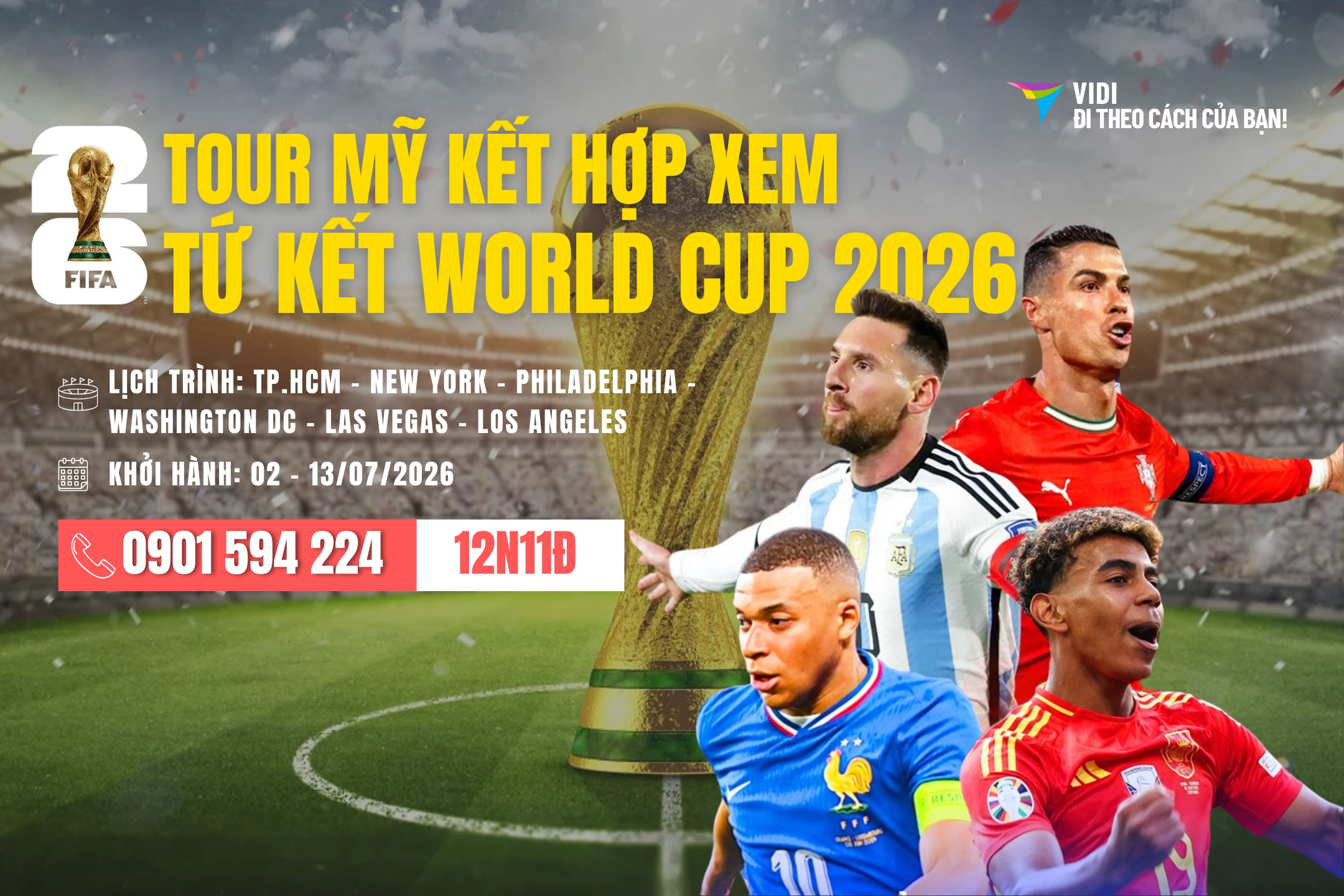 Du lịch Mỹ kết hợp xem World Cup 2026