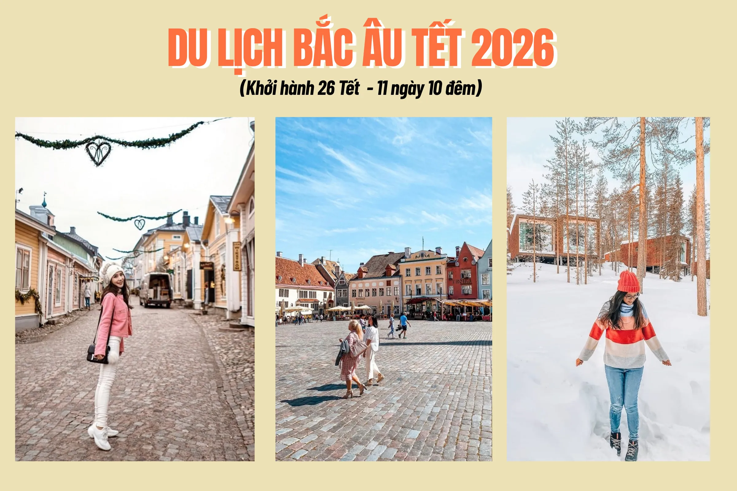 Tour Bắc Âu Tết 2026:  Phần Lan - Estonia - Thụy Điển - Na Uy - Đan Mạch
