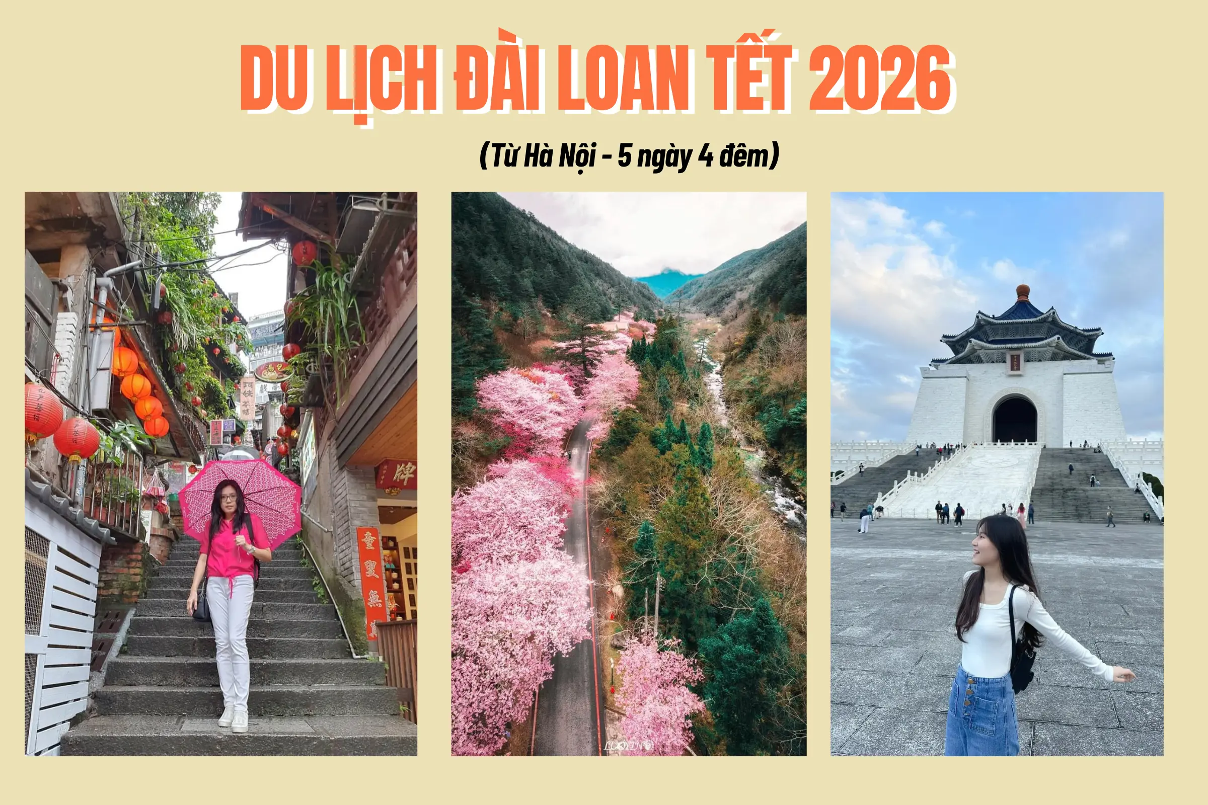 Tour Đài Loan Tết 2026: Hà Nội - Đài Nam - Cao Hùng - Đài Trung - Đài Bắc