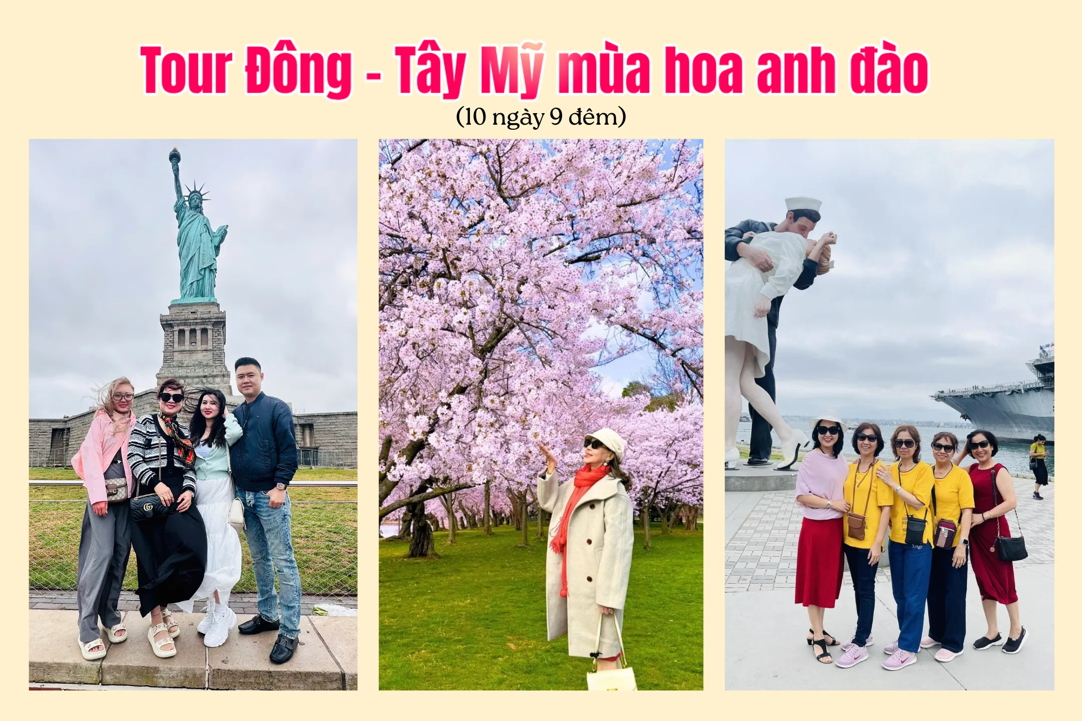 Tour Mỹ liên tuyến Đông Tây mùa hoa anh đào (10N9Đ)