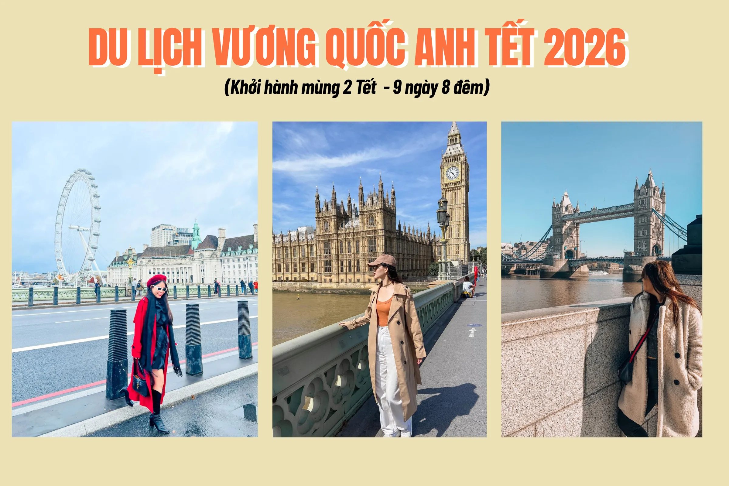 Tour du lịch Anh Quốc Tết 2026: London – Scotland – Manchester (9 ngày 8 đêm)