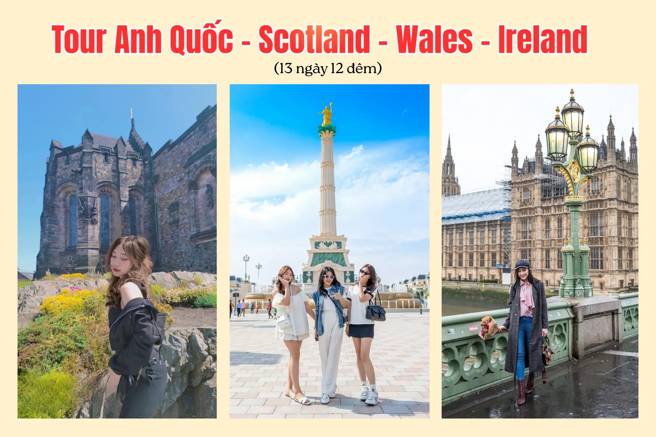 Tour Anh Quốc - Scotland - Wales- Ireland 13 ngày 12 đêm